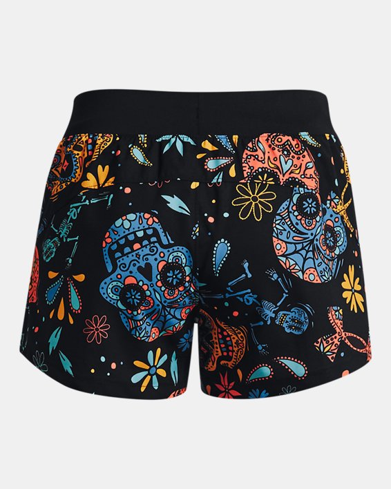Women's UA Launch SW 3'' Day Of The Dead Shorts, Black, pdpMainDesktop image number 6